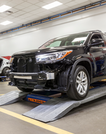 Toyota on vehicle lift | Toyota of Cool Springs in Franklin TN